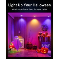 Lumary Smart Gimbal Recessed Lighting 6 Inch Max 24Ghz Wifi Led Recessed Lights Cct Rgb Downlight Canless Color Changing