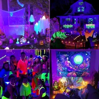 Shgpoda 42W Black Light Bar With 525Ft Cord And Switch Light Up 23X23Ft Waterproof 40 Leds Blacklights For Glow Party Hallow