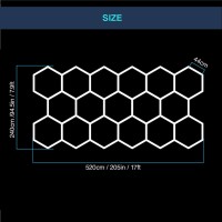 Cezelux Hexagon Garage Light 17 Honeycomb Lights 6500K 550W 5X24M Hexagon Ceiling Light For Gym Basement Warehouse Auto Beauty