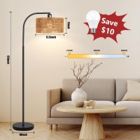 Brilvibera Rattan Floor Lamp Boho Floor Lamp For Living Room Rattan Standing Lamps With Dimmable Bulb Adjustable Rattan Lamp