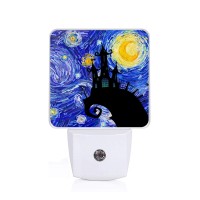 Slhfdkl Starry Night Light Pluginto Wall Halloween Nightlight Lamp With Dusk To Dawn Sensor Led Lamp 05W Energy Efficient Fo