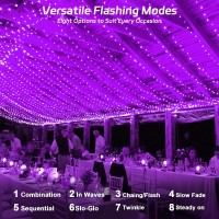 Solar Fairy Lights Purple Outdoor Waterproof164Ft 50Led Halloween Solar String Lights Purple For Outside 8 Modes 2 Packs For H