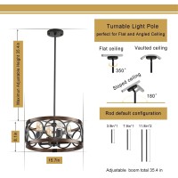 Shiandar Light Fixture Ceiling Mount Kitchen 4 Light Semi Flush Mount Ceiling Light Fixture Black Rustic Farmhouse Chandelier Fo