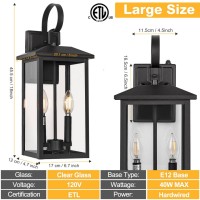 Large Outdoor Light Fixtures Black Dusk To Dawn Outdoor Lighting 2Light Outdoor Wall Fixture With E12 Socket Etl Listed 18