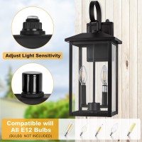 Large Outdoor Light Fixtures Black Dusk To Dawn Outdoor Lighting 2Light Outdoor Wall Fixture With E12 Socket Etl Listed 18