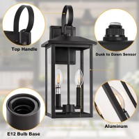 Large Outdoor Light Fixtures Black Dusk To Dawn Outdoor Lighting 2Light Outdoor Wall Fixture With E12 Socket Etl Listed 18