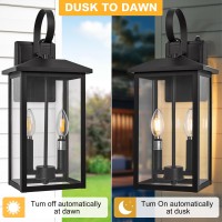 Large Outdoor Light Fixtures Black Dusk To Dawn Outdoor Lighting 2Light Outdoor Wall Fixture With E12 Socket Etl Listed 18