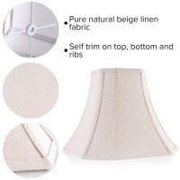 Jerhous Beige Square Cut Corner Bell Lamp Shade Medium Lampshade 65Top 13Bottom 106Hightspider Rustic Lamp Shade For