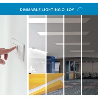 2X4 Ft Led Light Flat Panel 4072W 5 Cct 3K 35K 4K 5K 65K Dimmable Recessed Drop Ceiling Lights 375050006250750