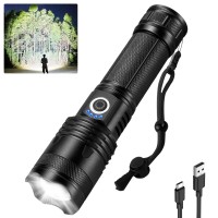 Gdplus Rechargeable Led Flashlights High Lumens 990 000 Lumens Super Bright Powerful Flash Light With 5 Modes Ipx6 Waterproof