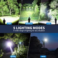 Gdplus Rechargeable Led Flashlights High Lumens 990 000 Lumens Super Bright Powerful Flash Light With 5 Modes Ipx6 Waterproof