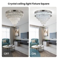 Frixchur 177 Led Crystal Chandelier Modern Crystal Ceiling Light Fixture Large Flush Mount Chandeliers Ceiling Lighting For L