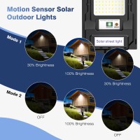 Solar Street Lights Outdoor 24000Lm Solar Outdoor Lights Waterproof 6500K Solar Parking Lot Light Motion Sensor Solar Flood L