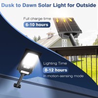 Wywna Solar Street Lights Outdoor 24000Lm Solar Lights Outdoor Waterproof 6500K Solar Parking Lot Light Motion Sensor Solar F