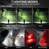 Gdplus Rechargeable Flashlight 990000 High Lumens Super Bright Led Flashlight With 7 Modes Waterproof Powerful Flash Light For