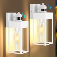 Lwsoy Motion Sensor Outdoor Wall Lanterns 2Pack Dusk To Dawn Sconce 3 Lighting Modes Porch Lights Outside Wall Lights For Hou