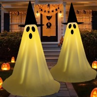 Halloween Light Up Ghost Kit 2 Pack Diy Halloween Decorations Spooky Ghost Decor With 20 Led Lights Battery Operatedadjustabl