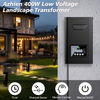 Azhien 400W Low Voltage Landscape Transformer Outdoor Weatherproof Transformer With Timer And Photocell Sensor Landscape Light