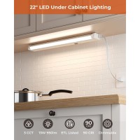 Matane 22In Led Under Cabinet Lighting Fixture Hardwiredplugin Installation 3Cct Color Selectable 13W 950Lm 120V Dimmable