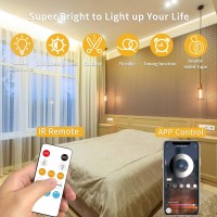 Yeewhale 164Ft Cob Led Strip Lights Warm White Dimmable Dc 24V 3000K Flexible Led Tape Light For Bedroom With Remote And App C