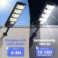 Solar Flood Lights Outdoor 10000Lm 6500K Motion Sensor Outdoor Lights Dusk To Dawn Ip65 Solar Street Lights Outdoor Waterproof