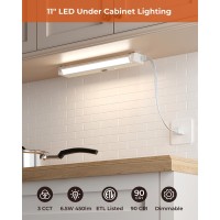 Matane 11In Led Under Cabinet Lighting Fixture Dimmable Hardwiredplugin Installation 3Cct Color Selectable 65W 450Lm 120V