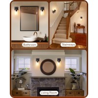 Edishine Wall Sconces Set Of 2 Farmhouse Vanity Light Fixtures With Clear Glass Shade Dark Brown Wood Grain Paint 1Light Wa