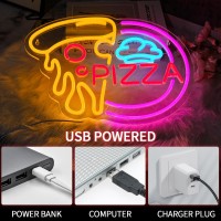 Virlusy Pizza Neon Sign For Wall Decor Dimmable Led Lights Signs Pizza Shaped Signs For Business Neon Light Room Decor For Kitch