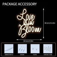 Virlusy Love Is In Bloom Neon Sign For Wall Decor Dimmable Led Lights Signs Letters Signs For Bridal Shower Warm White Neon Ligh