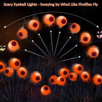 Halloween Decorations Outdoor Path Lights 4 Packs 32Leds Solar Halloween Eyebal Pathway Lights Swaying By Windwaterproof Sola