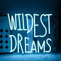 Virlusy Wildest Dream Neon Sign For Wall Decor Dimmable Led Lights Signs Letter Led Signs For Bedroom Decor Blue Neon Light For