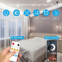 Yeewhale 164Ft Cob Led Strip Lights White Dimmable Dc 24V 6000K Flexible Led Tape Light For Bedroom With Remote And App Contro