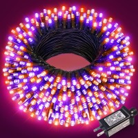 Purple Orange Halloween Lights 100Ft 300 Led String Lights For Outdoor Indoor 8 Modes Timer Memory Function Waterproof Pl