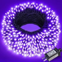 Nielfoi Halloween Lights 100Ft 300 Led Purple String Lights With 8 Modes Waterproof Plug In Halloween Decorations For Indoor O