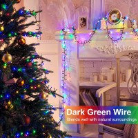 200Ft 600 Led Christmas Lights Outdoor 2 Pack Christmas String Lights With Green Wire Waterproof 8 Mode Twinkle Tree Lights Fo