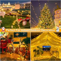 2 Pack Christmas Lights Outdoor Total 200Ft 600Led Christmas Tree Lights With 8 Modes Waterproof Green Wire String Lights For