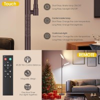 Coucrek Led Floor Lamp 48W 4000Lm Super Bright Torchiere Floor Lamp With Adjustable Reading Light Dimmable Standing Lamp With