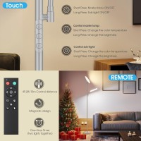 Coucrek Led Floor Lamp 48W 4000Lm Super Bright Torchiere Floor Lamp With Adjustable Reading Light Dimmable Standing Lamp With