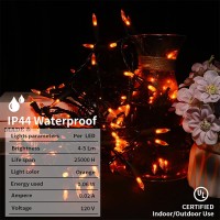 Multisparking Orange Halloween Lights 33 Feet 100 Count Mini Halloween String Lights Indoor Black Wire Orange Led Christm