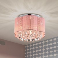 Lalula Chandelier For Bedroom Pink Chandelier With Handmade Flower Lampshade Small Crystal Chandelier Bedroom Chandelier Ceilin