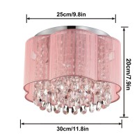 Lalula Chandelier For Bedroom Pink Chandelier With Handmade Flower Lampshade Small Crystal Chandelier Bedroom Chandelier Ceilin