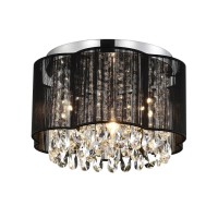 Lalula Chandelier For Bedroom Black Chandelier With Handmade Flower Lampshade Small Crystal Chandelier Bedroom Chandelier Ceili