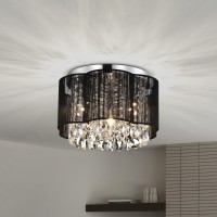 Lalula Chandelier For Bedroom Black Chandelier With Handmade Flower Lampshade Small Crystal Chandelier Bedroom Chandelier Ceili