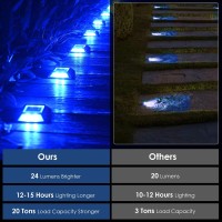 Sunflickt Solar Dock Lights Driveway Deck Lights 16Pack Outdoor Marine Lights Solar Powered Ip68 Waterproof For Pathway Walkwa