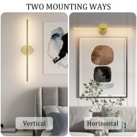 Coinmit 28In Gold Wall Sconce Set Of Two Modern Hardwired Bathroom Wall Sconces Vantiy Light 3000K Led 360 Rotatable For Bedroom