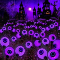 Halloween Decorations Outdoor Solar Eyeball Lights 6Pk 36Led Waterproof Swaying Firefly Lights Solar Path Lights Halloween Lig