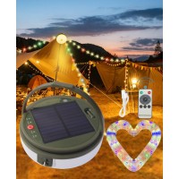 Mqupin Solar Camping String Lights 2 In 1 Multicolor Outdoor String Lights With 8 Lighting Modes394Ft Solar Power And Usb