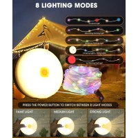 Mqupin Solar Camping String Lights 2 In 1 Multicolor Outdoor String Lights With 8 Lighting Modes394Ft Solar Power And Usb