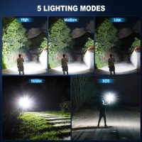 Rechargeable Led Flashlights High Lumens 990 000 Lumen Super Bright Usb Flashlight With 5 Modes Waterproof Powerful Flash Ligh