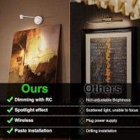 Ziqili 2 Pack Picture Lights For Wall Battery Operated Rechargeable Gallery Art Lighting For Paintings Wireless Led Wall Light C